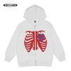 Übergroße Skeleton Zip Up Hoodie Jacke Männer Streetwear Gothic Schaum Druck Mit Kapuze Sweatshirts Dünne Unisex Neue Frühling Herbst Y220818