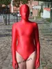 Halloween cospaly couleur unie unisexe Catsuit Costumes Sexy couleur rouge Lycar Spandex zentai Unitard demi-body