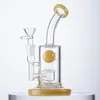 Mini Beaker Bongs 7 pouces Jet Perc Bongs en verre Heady Coloreds Splash Guard Ball Huile Dab Rigs Tuyaux d'eau épais avec bol à joint femelle de 14 mm