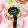 Adesivi sigillanti per lecca-lecca neri fatti a mano Lattine Etichetta lunga Fatti a mano Scrapbooking Cottura autoadesivi Scatole per torte artigianali Etichette per pacchetti, Confezioni regalo 1222861