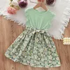 Girl's Dresses Keelorn Girls Flying Sleeve Princess 2-7Y Children's Casual Clothes Fashion Lace Dress Summer Retro Vestidos OutfitsGirl'
