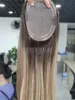 جديد قادم Balayage Ombre Blonde Hush Hair Toppers Mono مع مقاطع قاعدة حول قطع لتخفيف النساء