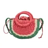 Purses Watermelon straw woven bag women's portable seaside beach holiday lovely semi-circular fruit hand vegetable basket Handbags