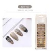 Nail Art Kits 24pcs Box Detachable Long False Nails Wearable Flower Fake Full Cover Tips Press On6224858