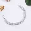 Designer Luxury Zircon Folhe Shaped Wedding Charm S para mulheres Bracelet Brangelete Jóias Presente