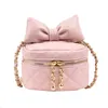Korean girls' chain bag fashion small fragrance bow messenger bag cute girls out of the street cylinder mobile phone bag