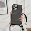 Fundas de teléfono con correas de diseñador de moda para iPhone 15 15pro 14 13 12 Pro Max Funda de cuero