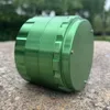 glossy Green honeypuff tobacco herb grinders with gift box Aluminum 63mm 4 layer Grinder smoking accessories