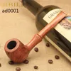 MUXIANG Rosewood Tobacco Pipe Smoking Pipes Straight Saddle Stem Handcarved Smooth Finish 9mm Filter ad00014994893