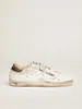 Sole Heel Dirty Shoes Designer Luxurious Italian Vintage Handmade Old School White Leather Sneakers with Platinum Sequin XX and Shearling Lining