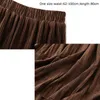 Ohryiyie Solid Color Vintage Long Velvet Pleated Skirt Women Autumn Winter Fashion Lady High Weist A Line Skirt Female L220818