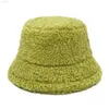 Lamb Faux Fur Bucket Hat Winter Warm Velvet Hats for Women Lady Thicken Bob Panama Outdoor Solid Fisherman Hats Caps Girls Y220818