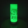 Sublimation Glow Speakers 20oz White Glows Green Music Gobelets avec fond blanc Transfert de chaleur vierge Bouteilles d'eau en acier inoxydable Tasses à double isolation par air