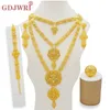 Dubai Jewelry Sets Gold Color Necklace & Earring Set For Women African France Wedding Party Jewelery Ethiopia Bridal Gifts 220810