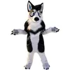 Leistung langes Fell Husky-Hund-Maskottchen-Kostüme Karneval Hallowen Geschenke Unisex Erwachsene Fancy Party Games Outfit Feiertagsfeier Cartoon-Charakter-Outfits