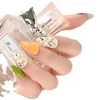 Nail Art Kits 24pcs Box Detachable Long False Nails Wearable Flower Fake Full Cover Tips Press On6224858