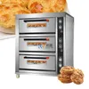 Electric Ovens Commercial 3 Decks 6 Trays Baking Oven Bread Pizza Cake Bakery Machines Kitchen Equipment With SteamElectric