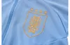 Мужские спортивные костюмы для футбольных болельщиков Уругвая 22–23 лет, футбольная тренировочная одежда с вышивкой логотипа, рубашка для бега на открытом воздухе289D