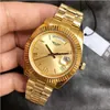 Gold Roman Dial Sapphire Asia 2813自動ムーブメント40mm Men Men Watches 904Lステンレススチールブレスレットメンズ118238 218238腕時計