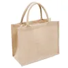 Reusable Burlap Tote Bags Women Jute Beach Shopping Grocery Bag with Handle for Bridesmaid Wedding