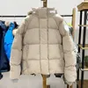 Outono feminino casaco de inverno parkas nova etiqueta branca curto com capuz jaquetas jaqueta macarone parka casacos para homem