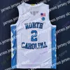 2022 2020 New NCAA College North Carolina Jerseys 2 Cole Anthony كرة السلة جيرسي أبيض الحجم الشباب الكبار