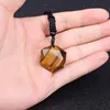 Moda Tiger Eye Hexagram Colares for Women Nature Energy Stone Pingente Star of David Strands Jóias Lucky Men