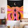 Tapestry Indian Moon Phase Girl Mandala Carpet Wall Hanging Decoration Lace Hippie Witchcraft Cloth J220804