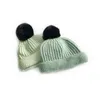 M467 Autunno Inverno Adulto Cappello lavorato a maglia Palla di lana Berretti color caramella Uomo Donna Berretti con teschio Cappelli caldi
