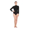 Girl's Gymnastics Short Front Zipper Catsuit Costuums Dames half-pack panty Zentai Suite One Piece Yoga Jumpsuit