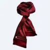 Men's 100% Silk Scarf Long Double Layer Neckerchief Cravat Red Brown Blue