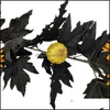 Декоративные цветы венки Хэллоуин искусственный черный ротан