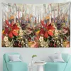 Fleurs colorées à huile peinture murale tapis tournesol art suspendu bohème hippie sorcellerie tapiz dortorory décor j220804