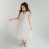 Abiti da ragazza Abito da principessa per ragazze Paillettes Pizzo bianco Tulle Matrimonio Festa di compleanno Tutu Abito soffice Bambini Abiti da sera formaliRagazza