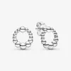 Beaded Circle Stud Earrings Authentic 925 Sterling Silver Studs Fits European P Style Studs Jewelry Andy Jewel 298683C004302445