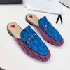 Princetown Designer Tofflor Sandaler Loafers i äkta läder Skor Män Kvinnor Spets Veet Dam Fritidssko Mules Metall Spänne Bin Snake