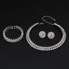 TREAZY Luxury Crystal Bridal Jewelry Sets African Choker Necklace Earrings Bracelet Set for Women Wedding Accessories 220810