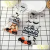 Gift Wrap 25pc Hallwoeen Pumpkin SKL Cat Candy Bag Transparent Cellofane Food Plastic Pack Pack Påsar Halloween Party Decor Y2208 BDESYBAG DHYLP