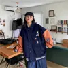 Dames bomber honkbaljack corduroy jassen vrouwen lente herfst Koreaanse losse kawaii bear streetwear oversized kleding 220818