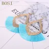 Bengelen kroonluchter tassel oorbel zwarte Boheemse vrouwen lange statement luxe sieraden handgemaakte geometrische randmode grote bruiloft goud cha