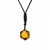 Colliers hexagramme obsidienne couleur or pour femmes, pendentif en pierre d'énergie naturelle, brins d'étoile de David, bijoux d'amour porte-bonheur pour hommes