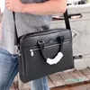 Maletín de diseñador para hombre, bolso de cuero para ordenador portátil de negocios, maletín caballeroso con correa extraíble