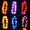 Decoratieve bloemen kransen 1 stks dames meisje led lichten Hawaii bloem leis haarband slinger ha luau glow krans ketting pa bdesybag dhumf