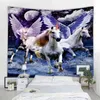 Art Deco Hanging Dream Unicorn Tapestry Mandala Boho in Home Living Room Sovrum J220804