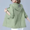 Women s Jacket Summer Thin Coat Casual Windbreaker Female Sun Protection Basic Zipper Tops 5XL 220818