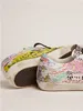 Semelle Talon Sale Chaussures Designer De Luxe Italien Vintage À La Main Coloré Graffiti Imprimer Blanc En Cuir Super-Star Sneakers-2