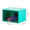 Shoes Boxes Voice Control LED Sneaker Storage Boxes Magnetic Side Open Shoe Display Case Organizer Clear Plastic Shoe Container 220818