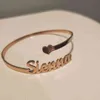 Designer personalisiertes Doppelschicht-Namensschild-Armband, personalisierte individuelle Manschettenarmbänder für Damen und Herren, Schmuck, Geburtstagsgeschenk