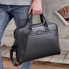 Pasta de designer de luxo para homens couro real negócios bolsa para portátil cavalheiro caso com alça removível290z