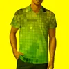 رجال Polos Disco Ball Shirt Lights طباعة غير رسمية الصيف تتجه القمصان القصيرة ذوي الأكمام القصيرة ذات الحجم الكبير -رجال رجال شيرتسمان